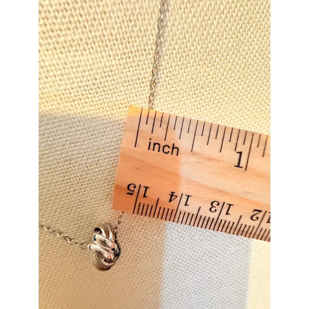 Vintage Brunel Silver Tone Knot Necklace 18”+2”